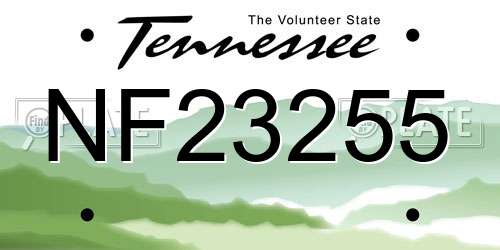 NF23255 Tennessee License Plate