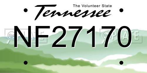 NF27170 Tennessee License Plate