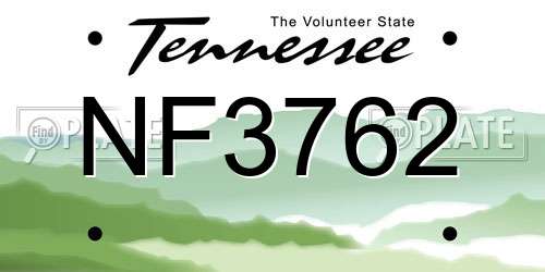 NF3762 Tennessee License Plate