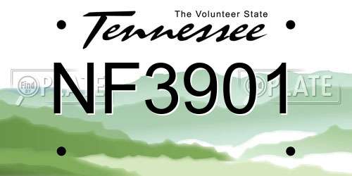 NF3901 Tennessee License Plate