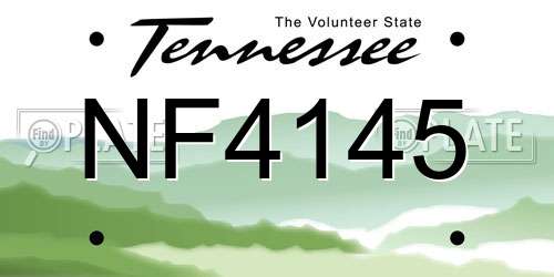 NF4145 Tennessee License Plate
