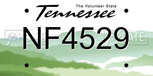 NF4529 Tennessee License Plate