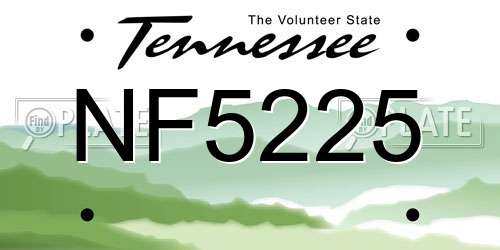 NF5225 Tennessee License Plate