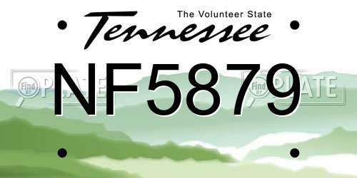 NF5879 Tennessee License Plate