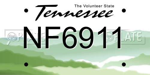 NF6911 Tennessee License Plate