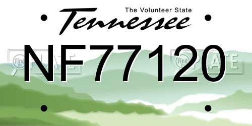 NF77120 Tennessee License Plate