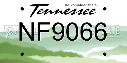 NF9066 Tennessee License Plate