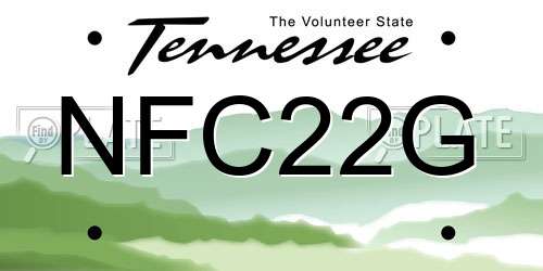 NFC22G Tennessee License Plate