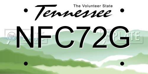 NFC72G Tennessee License Plate