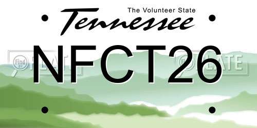NFCT26 Tennessee License Plate
