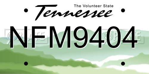 NFM9404 Tennessee License Plate