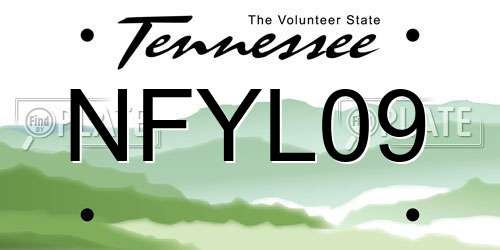 NFYL09 Tennessee License Plate