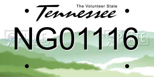 NG01116 Tennessee License Plate