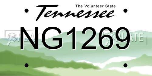 NG1269 Tennessee License Plate