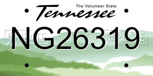 NG26319 Tennessee License Plate