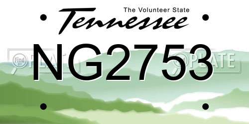 NG2753 Tennessee License Plate