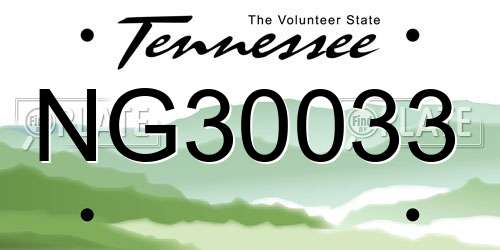 NG30033 Tennessee License Plate