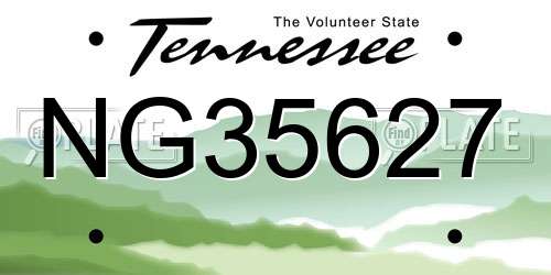 NG35627 Tennessee License Plate