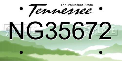 NG35672 Tennessee License Plate