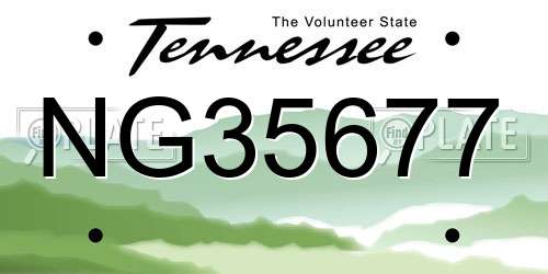 NG35677 Tennessee License Plate