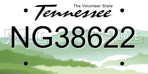 NG38622 Tennessee License Plate