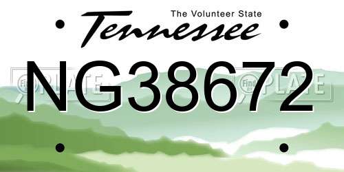 NG38672 Tennessee License Plate