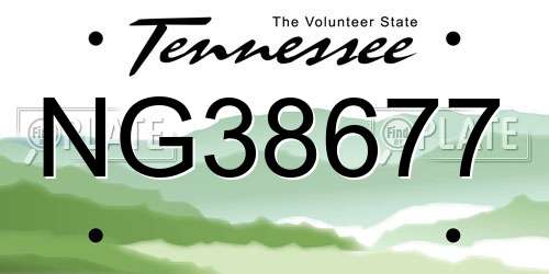 NG38677 Tennessee License Plate
