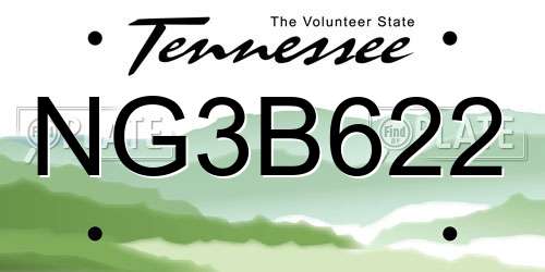 NG3B622 Tennessee License Plate
