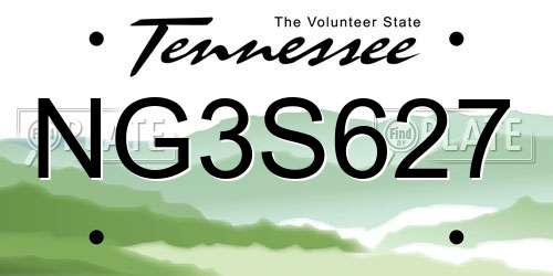 NG3S627 Tennessee License Plate