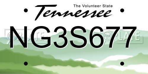 NG3S677 Tennessee License Plate