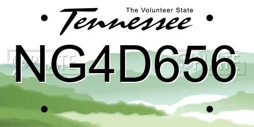 NG4D656 Tennessee License Plate