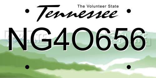 NG4O656 Tennessee License Plate