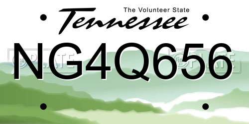NG4Q656 Tennessee License Plate