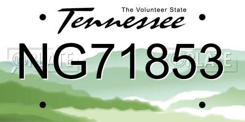 NG71853 Tennessee License Plate