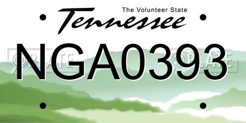 NGA0393 Tennessee License Plate