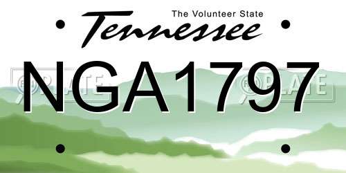 NGA1797 Tennessee License Plate