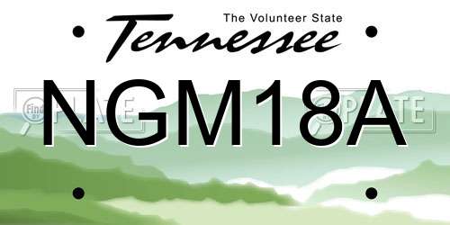NGM18A Tennessee License Plate