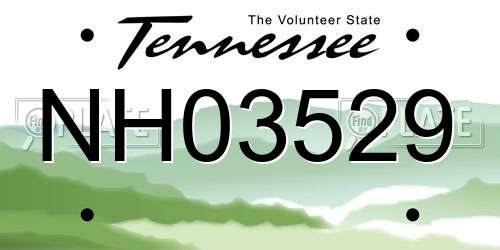 NH03529 Tennessee License Plate