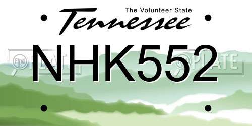 NHK552 Tennessee License Plate