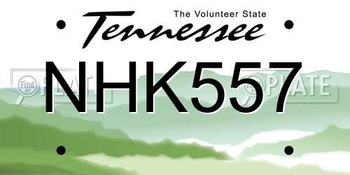 NHK557 Tennessee License Plate