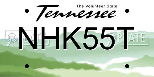 NHK55T Tennessee License Plate