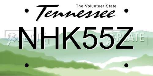 NHK55Z Tennessee License Plate