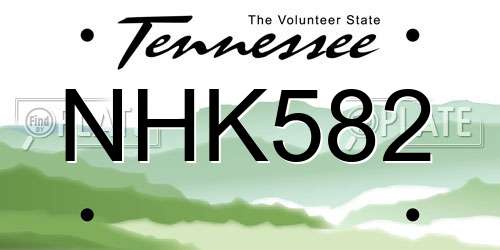 NHK582 Tennessee License Plate