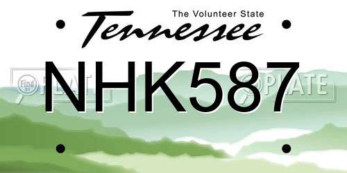 NHK587 Tennessee License Plate