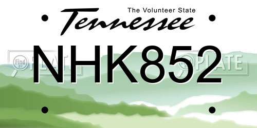 NHK852 Tennessee License Plate