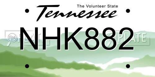 NHK882 Tennessee License Plate