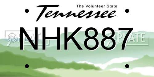 NHK887 Tennessee License Plate