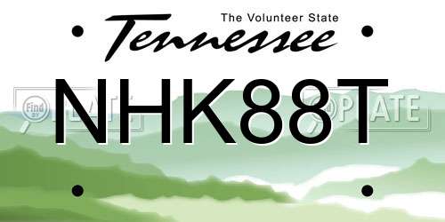 NHK88T Tennessee License Plate
