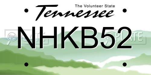 NHKB52 Tennessee License Plate