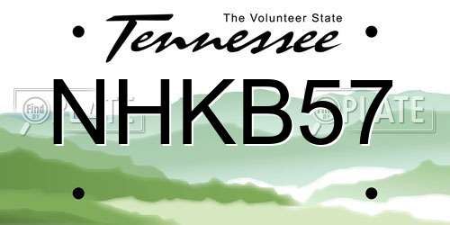 NHKB57 Tennessee License Plate